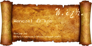 Wenczel Ákos névjegykártya